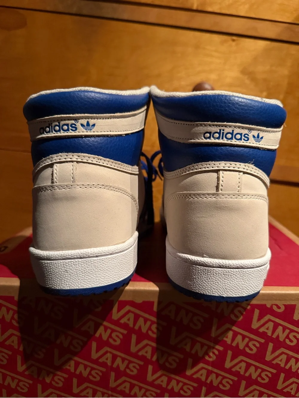 adidas Top Ten White Beige Royal Blue Hi Top Shoes